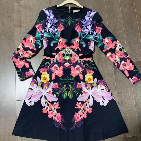 Ted Baker Toona Lost Garden Dress floral size 1 - Picture 3 of 7